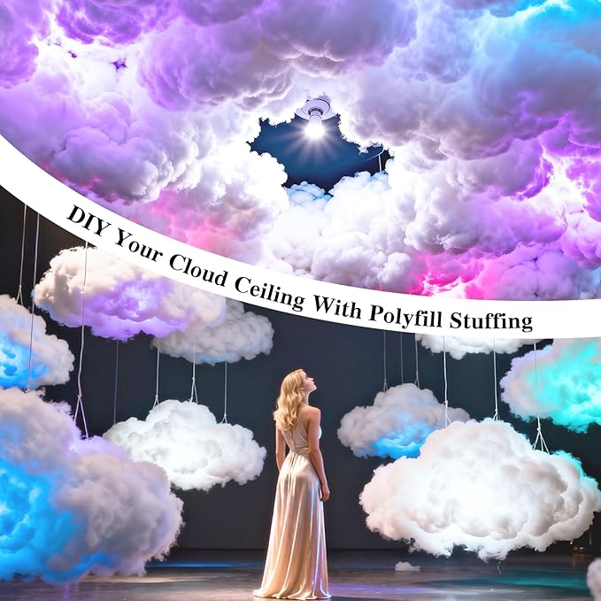 20lbs/320oz Soft Polyfill Stuffing, Fluffy Pillow Stuffing Filling for Pillow, Couch Cushion, Cloud Project, Stuffed Animal, Craft, Machine Washable Polyester Fiberfill for Crochet, Pet Bed, Plushies