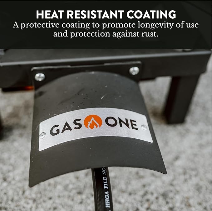 GasOne High Pressure Single Propane Burner - Outdoor Cooking with Heat Shield and Guard – Propane Burner Head for Camping, Tailgating, Seafood Boil, Home Brewing - Patented