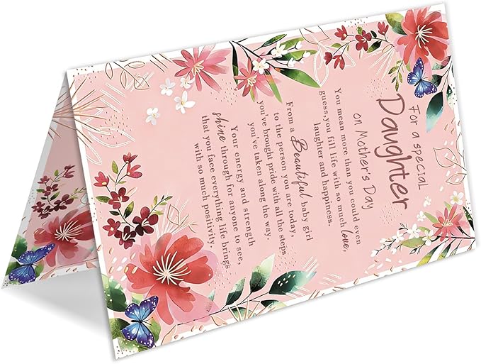 Happy Mothers Day Card Gifts for Daughter, Daughter Mother's Day Card, Mothers Day Gift to My Daughters from Mom