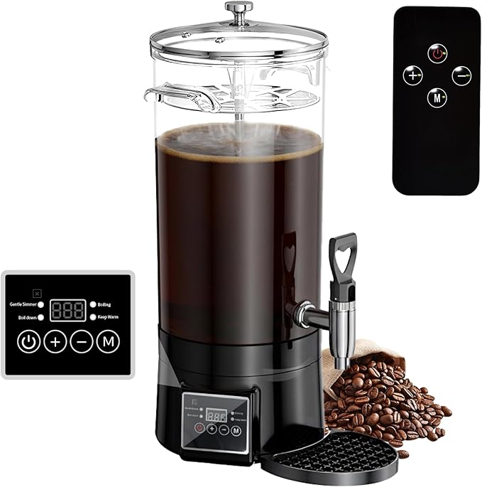 Commercial Coffee Urn Hot Beverage Dispenser Coffee Maker, Food-grade Plastic 9.5 L 60 Cups, Hot Chocolate Machine, Electric Percolator for Catering Hot Water for Hot Cocoa, Drink, Tea, Juice