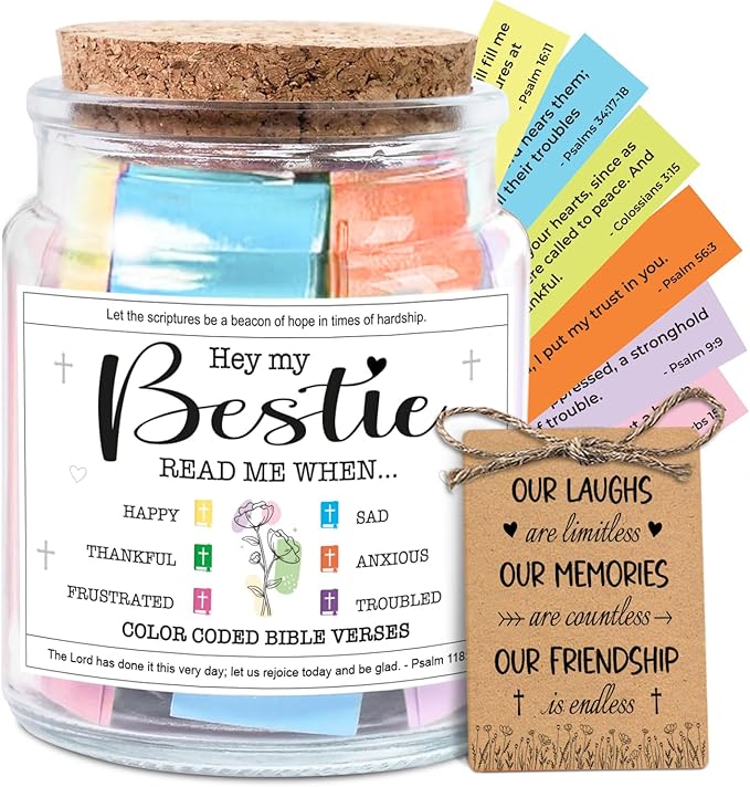 NewEleven Mothers Day Gifts For Best Friend Women - Birthday Presents, Bestie Gift For Her, Him - Inspirational Gift, Christian Present From Friends - Bible Verse Jar