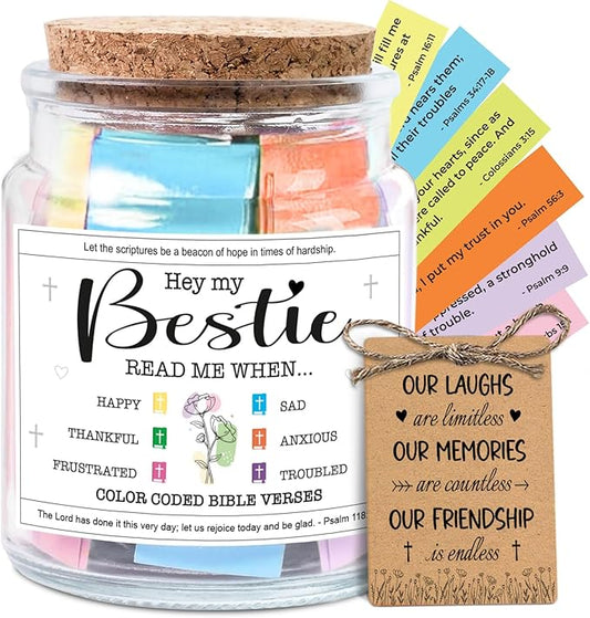 NewEleven Mothers Day Gifts For Best Friend Women - Birthday Presents, Bestie Gift For Her, Him - Inspirational Gift, Christian Present From Friends - Bible Verse Jar