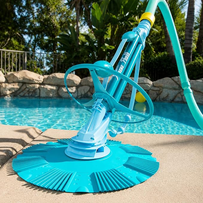 XtremepowerUS Automatic Pool Cleaner Sweeper Vacuum Pool Cleaner Sweep High Flow Side Suction Wall Climb for In-Ground Swimming Pool with Hose Suction Set (Blue)