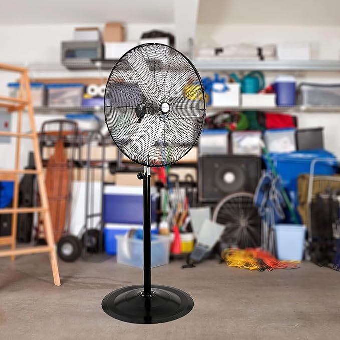 BILT HARD 30" High-Velocity Pedestal Fan with 3 Speeds, 8900 CFM Heavy Duty Industrial Stand Fan with Adjustable Height & Metal Aluminum Blades for Commercial, Shop, Garage, 2 Pack