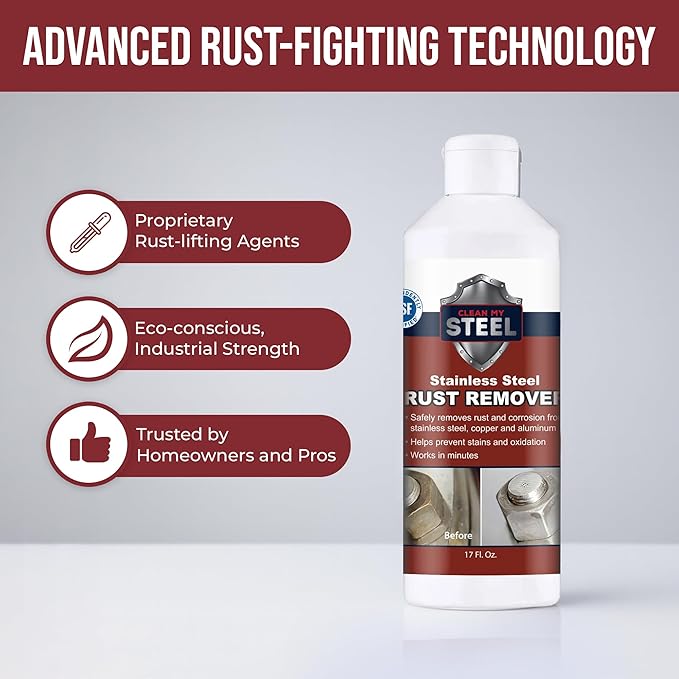 CLEAN MY STEEL Stainless Steel Rust Remover and Stain Cleaner Innoshine B570| 1 Liter | NSF Certified | Commercial & Industrial Grade