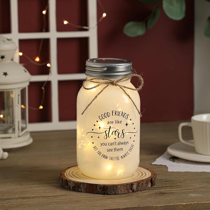 Maracco Friendship Gifts for Women - 30oz Large Mason Jar Night Lights for Friend, BFF, Coworker, Best Friends Birthday Gifts for Women, Valentines Day Gift Idea for Her