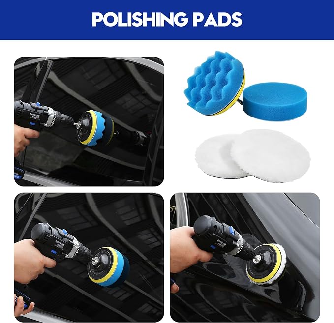 45Pcs Car Detailing Kit, Car Detailing Brush Set, Car Wash Cleaning Kit, Car Detailing Brushes, Professional Car Care Kit for Interior Exterior Wheels, Blue