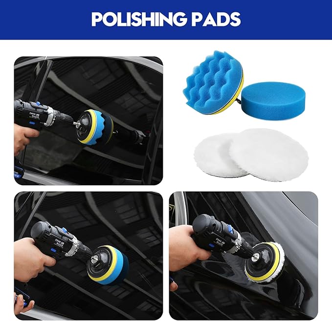 37Pcs Car Detailing Kit, Car Detailing Brush Set, Car Wash Cleaning Kit, Car Detailing Brushes, Professional Car Care Kit for Interior Exterior Wheels, Blue