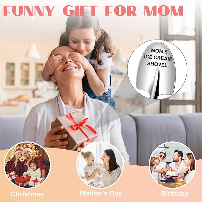 Mothers Day Gifts for Mom from Daughter Son - Mom Birthday Christmas Gifts Stocking Stuffers - Mom's Ice Cream Shovel