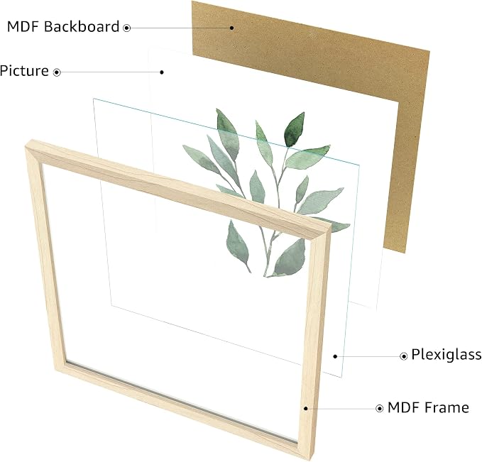 ArtbyHannah Framed Bathroom Wall Art Decor, 10x10 Inch 4 Pack Botanical Gallery Wall Frame Set Modern Farmhouse Sage Green Prints Artwork for Spa, Restroom, Bedroom, Office Decoration (Beige)