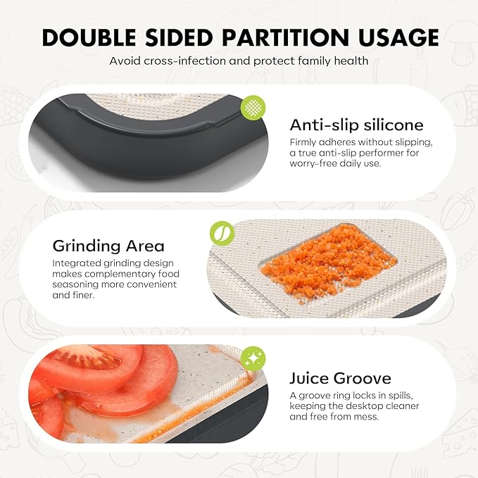 Sumzzz Titanium Cutting Board for Kitchen, Cutting Board Double Sided Food Grade, Pure Titanium/PP, Easy to Clean Large Size 16”×10”