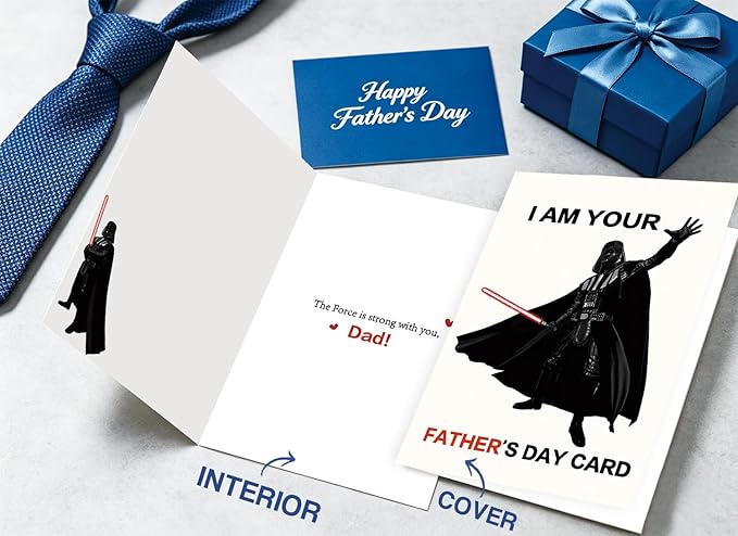 Funny Fathers Day Gift Card for Dad from Daughter Son, Personalized Double-Sided, Minimalist Premium Design, Perfect Father's Day Decoration Ideas