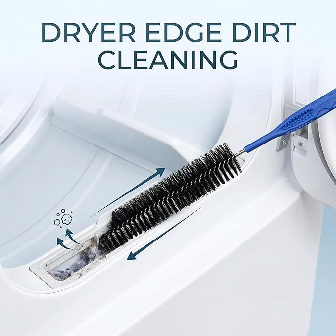 Dryer Vent Cleaner Kit 5PCS, Flexible Cleaning Brush Set with Long Pipe Brush and Drain Snake Tool for Dryer Lint, Sink Shower Pipe, Refrigerator Coil, Home Vent Cleaning Tool