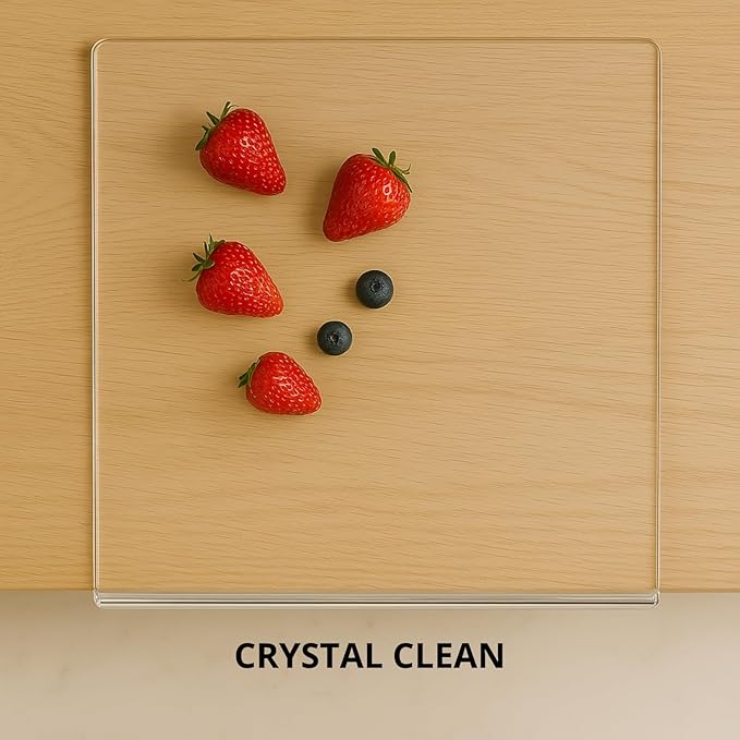 Acrylic Cutting Board with Counter Lip, Clear Cutting Boards for Countertop Protector, Non-Slip Cutting Board for Kitchen Counter, Aesthetic Kitchen Decor Gadgets House Warming Gifts(16.1"x12.5")