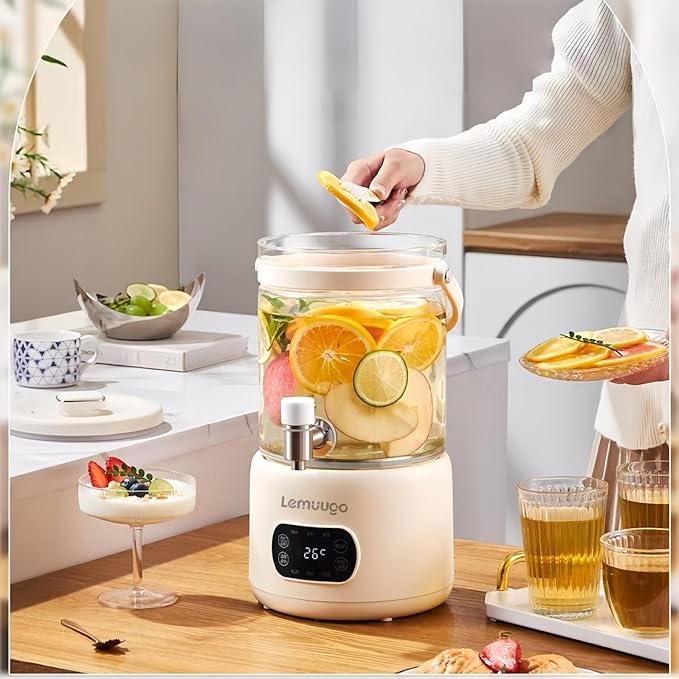 Lemuugo 3L Electric Kettle,Glass Teapot with Infuser,Health Pot with Strainer,Tea Maker for Soup, Porridge, Herbal,Mulled Wine Pot Beverage,for Iced Tea/Coffee,Temperature Control, for Home&Office