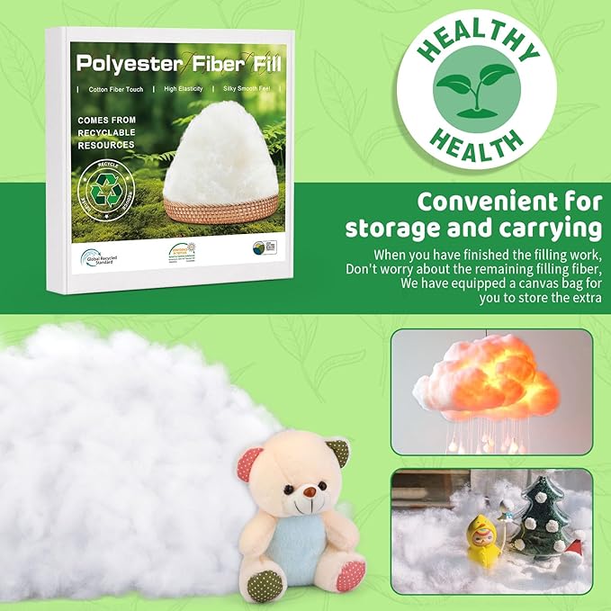 Polyfill Stuffing, Christmas Decorations Indoor, Artificial Snow White Clouds Cotton for Decoration, Fluffy Snow Blankets for Winter Mantle Village, Nativity