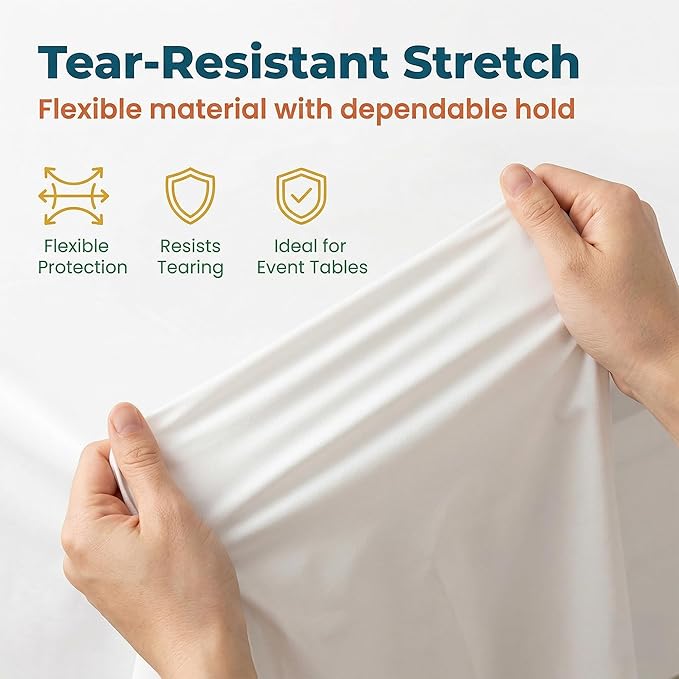 Plastic Table Cloth, 10 Packs Disposable Tablecloth 54 X 108 Inch White Plastic Tablecloth for Rectangle Tables Tougher PEVA Table Cover for Party Decorations Picnic Graduation Camping Birthday