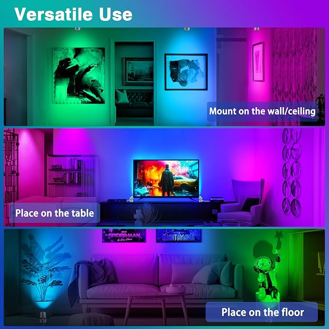 URTOM 6W RGBW Uplighting Indoor Color Changing Up Lights Indoor with Remote Dimmable LED Spot Lights for Home Aluminum Accent Lighting for Party Plant Decor with 5.9 FT Plug Cord, 2 Pack