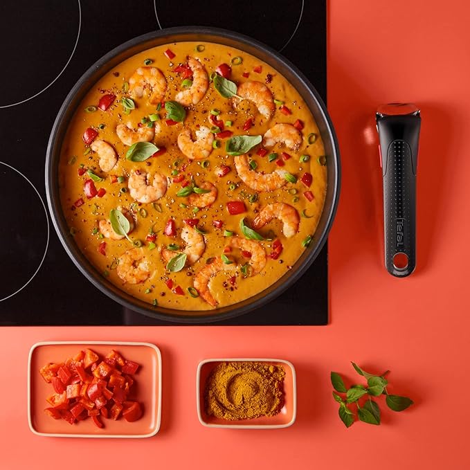Tefal Ingenio L8979804 8-Piece Cookware Set, Suitable for All Heat Sources Including Induction, Non-Stick Coating, Stainless Steel, Stackable
