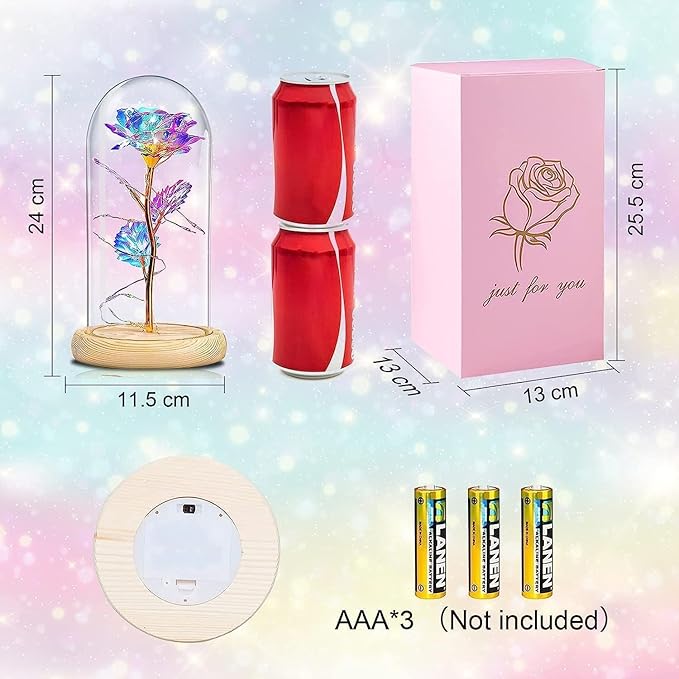 QUNPON Mothers Day Rose Gifts for Mom,Birthday Gifts for Women,Mother Day Flower Gifts for Mom from Daughter,Rainbow Mothers Day Rose Flower Gifts for Sister,Mother,Her,Grandma