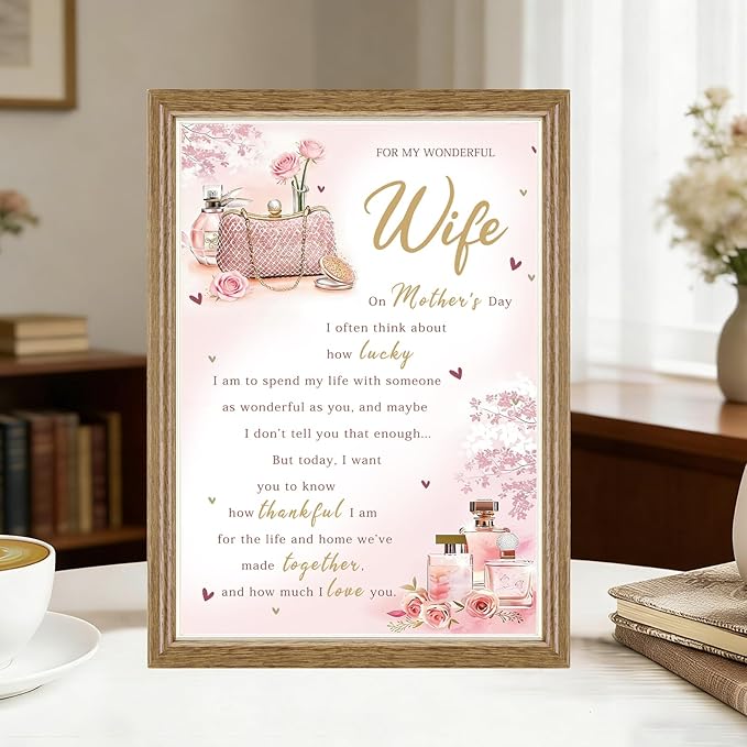 Mother's Day Card Gifts for Wife, Mothers Day Gifts from Husband, Wife Mothers Day Card