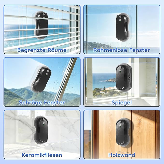 2026 Updated X2 Window Cleaning Robot - Enhanced Battery, Max 3200Pa, Path Planning, Anti-Slipping, Edge Detection, Window Cleaner Robot for High-Rise Windows, Black (2 pairs of nozzles, 10 cloths)