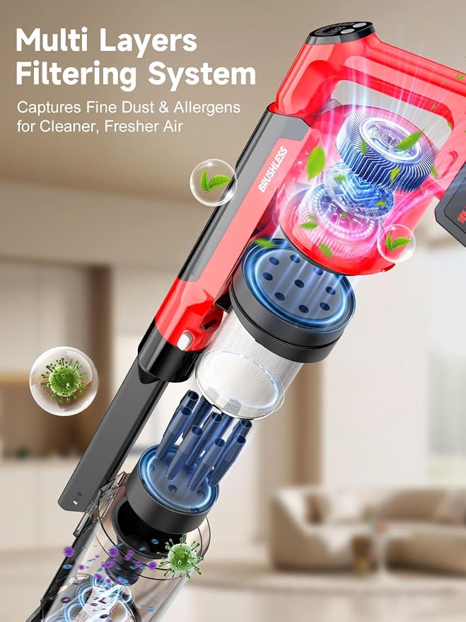 Cordless Vacuum Cleaner for Home, Pet Hair, 60KPa, Lightweight | 700W brushless motor, up to 70-min runtime, dual 8000mAh batteries, 2L dust cup, LED display, for carpet & hardwood floors