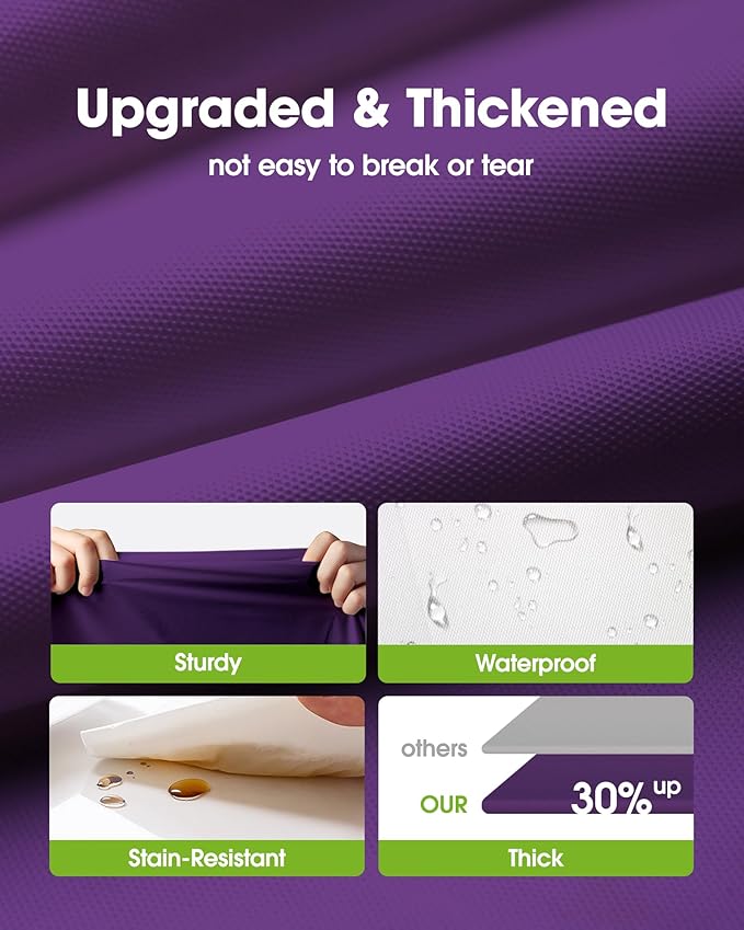 Pureegg Plastic Table Cloth Disposable 20 Pack, 54 x 108 Inch Table Cloths, Graduation Decorations Class of 2025, Graduation Party Tablecloths, Rectangle, Plastic Cover, Leakproof & Sturdy, Purple