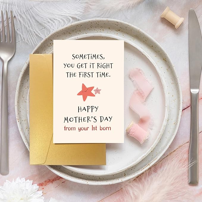 Spercy Funny Mother's Day Card from First Born, Funny Mothers Day Card From The Oldest Child, Sarcastic Mothers Day Gift from Daughter Son