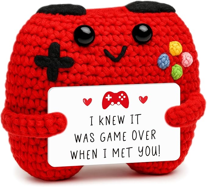 Handmade Crochet Game Controller, Birthday Gifts for Him Her, Romantic Gift for Couples Mothers Day, Valentine’s Day, Anniversary, Room Décor for Boyfriend Girlfriend, Gaming Room Accessories Stuff