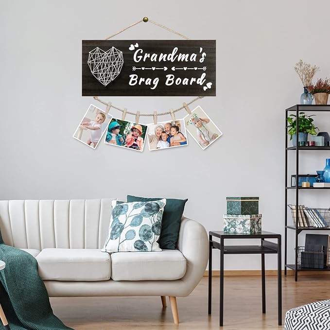 Yunfan for Grandma Grandma's Brag Board from Granddaughter Grandson Grandkids Picture Frame Photo Holder Birthday Christmas Thanksgiving Valentines Gifts