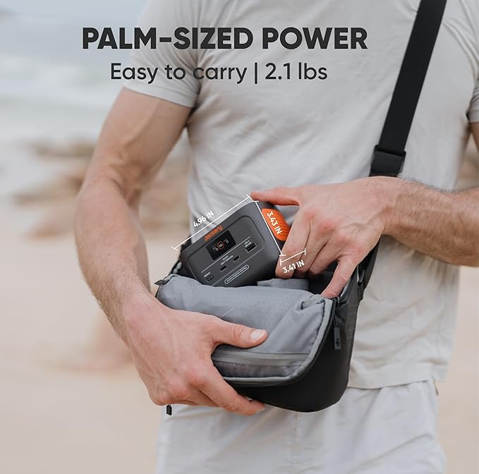 Jackery Explorer 100 Plus Power Station with Mini Carrying Bag, 99Wh LiFePO4 Battery Power Bank, 3-Port 128W Portable Charger, PD 3.0 Fast Charge for Laptop, Phone, Tablet(Renewed)