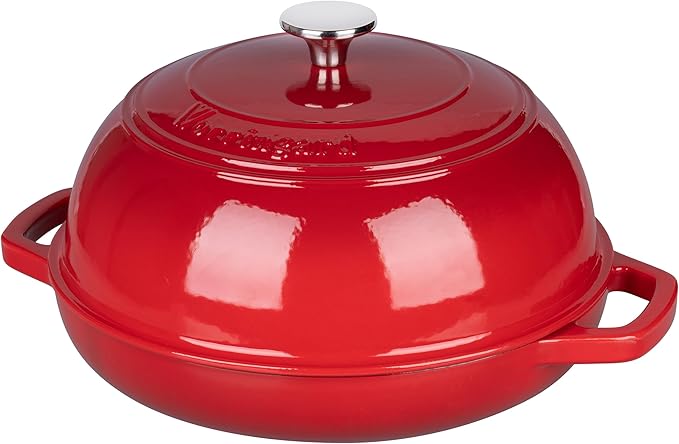 VORRINGARD Enameled Cast Iron Dutch Oven Pot with Lid, Bread Oven for Sourdough Bread Baking, Dutch Ovens with Bread Proofing Basket& Baking Supplies Set, 6 Quart, Red