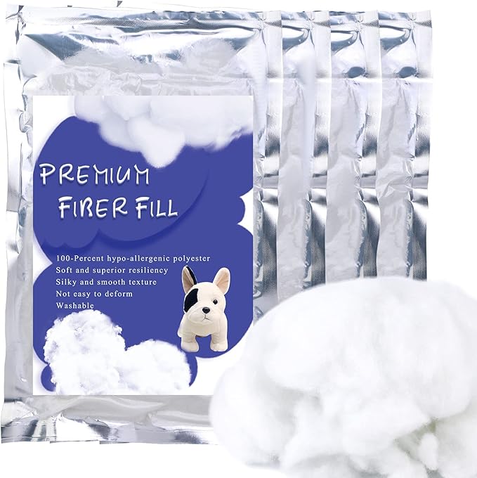 BUTUZE 500g/17.6oz Polyfill Stuffing, (2.1oz-4.4lb) Polyester Fiberfill Stuffing, Premium Fiber Fill, High Resilience Fill Fiber, Stuffing for Small Dolls Part Pillow Comforter DIY, Recyclable