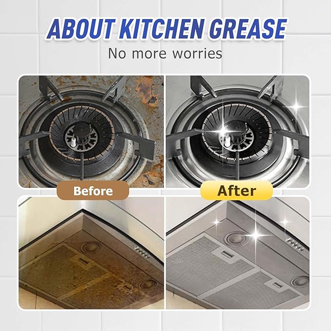 120ml Degreaser Cleaner Heavy Duty Kitchen Spray Cleaner All Purpose for Gas Stove, Range Hood, Air Fryer, BBQ Grill, Cookware & Countertop Cleaner, Cleaning Supplies for Housekeeping, 1 Pack
