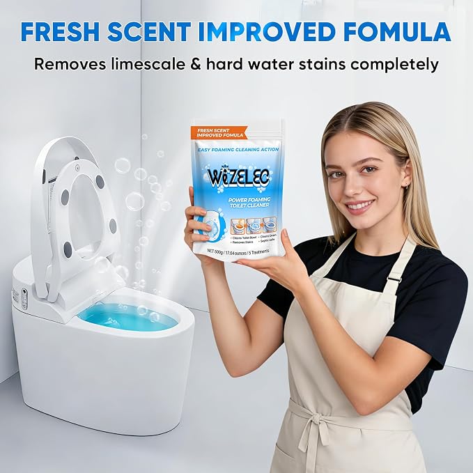 Toilet Bowl Cleaner Powder, Freshness Toilet Bowl Cleaner, Foaming Bathroom Sink Cleaner, Self Activating 5-Pack