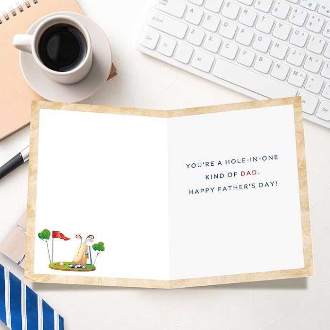 FANCYLUCKY Funny Golf Fathers Day Card Gift for Dad, Golf Dad Card, Father’s Day Cards for Golfs Lover from Son Daughter