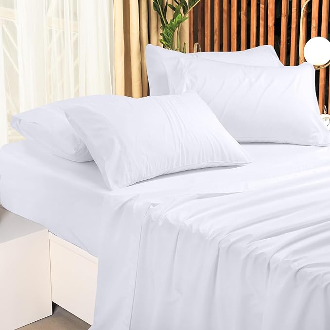 Utopia Bedding Queen Bed Sheets Set - Pack of 2 Sheet Sets - Perfect for Spa, Hotel, & Guest Bedroom - Brushed Microfiber - Shrinkage and Fade Resistant - Easy Care (White)