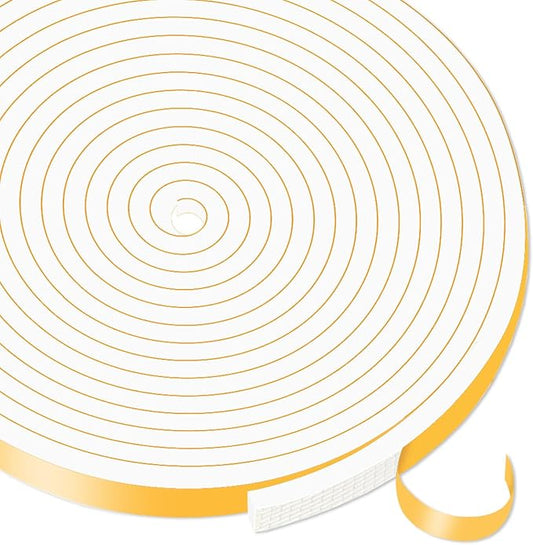 Weather Stripping Door Seal Strip,Weather Stripping,High Density CR Door Seal Strip for Door Frame for Windows (White, 1/4 in X 1/16 in x 33Ft)