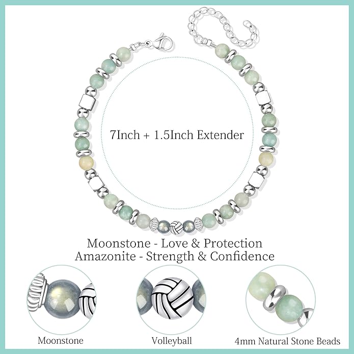 JoycuFF 𝗚𝗶𝗳𝘁𝘀 𝗳𝗼𝗿 𝗪𝗼𝗺𝗲𝗻 𝗠𝗼𝗼𝗻𝘀𝘁𝗼𝗻𝗲 𝗕𝗿𝗮𝗰𝗲𝗹𝗲𝘁 Amazonite Colorful Imperial Jasper Stainless Steel Beads Bracelets, Mothers Day Birthday Christmas Valentines Graduation Gifts