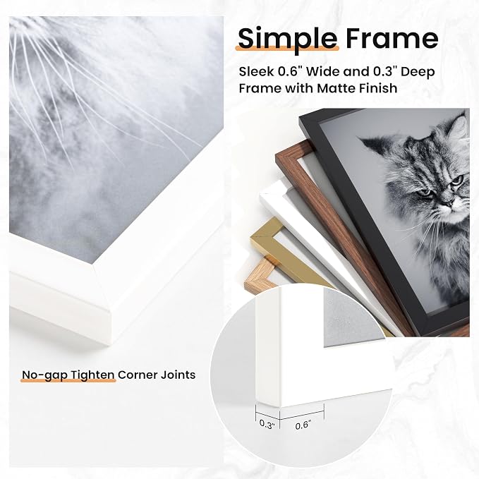 Venusmiles 15 Pack Picture Frames Collage Wall Decor, Gallery Frame Set for Wall Mounting or Tabletop Display, Multi Sizes Including 3pcs 8x10, 6pcs 5x7, 6pcs 4x6, White