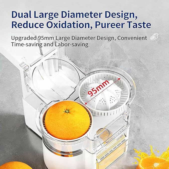 600ml Twin Citrus Juice Maker, Lightweight Double Head Electric Juicer Machine, 18000 RPM 8-Blade & USB Rechargeable, High Yield & Easy To Clean, Fast Juicing for Orange, Lime, Grapefruit