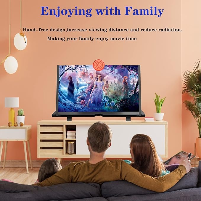 14" Screen Magnifier for Cell Phone,3D Magnifying Projector Screen Enlarger Expander for Movies, Videos, and Gaming, Foldable Phone Stand with Screen Amplifier, Gifts for Mom Dad
