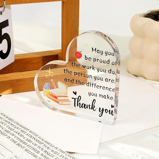 Teacher Appreciation Gifts, Teacher Gifts for Women, End of Year Teachers Gift, Thank You Teacher Gift for Birthday Valentines Day Teacher Christmas Gifts from Student Desk Home Office Decor