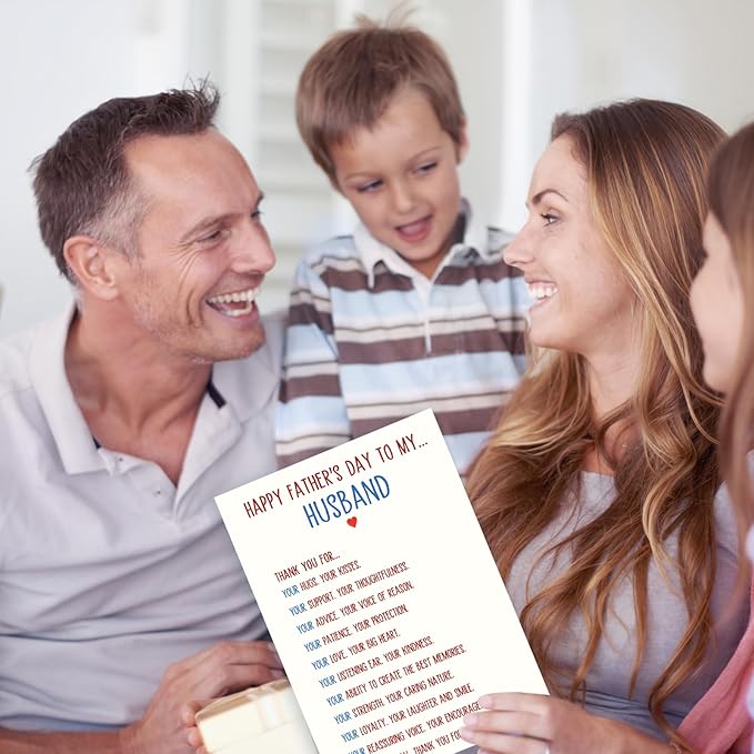 Funny Fathers Day Card Gifts for Husband, Happy Fathers Day Card from Wife, Unique Father’s Day Decorations for Men