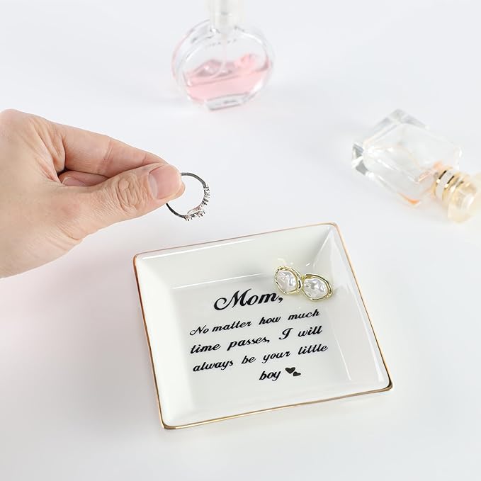 HOME SMILE Mom Gifts from Son Ring Trinket Dish-Mom,No Matter How Much Times Pass,I Will Always Be Your Little Boy