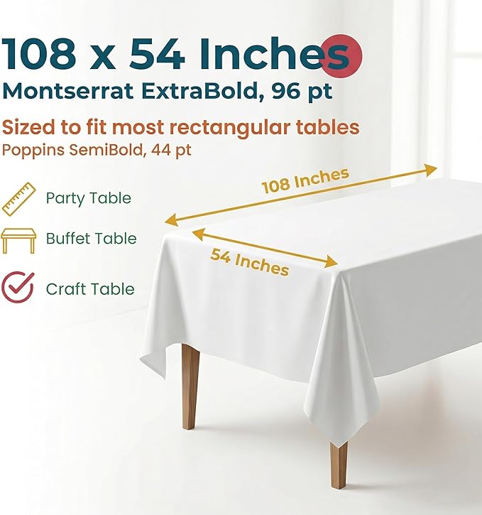 Plastic Table Cloth, 10 Packs Disposable Tablecloth 54 X 108 Inch White Plastic Tablecloth for Rectangle Tables Tougher PEVA Table Cover for Party Decorations Picnic Graduation Camping Birthday