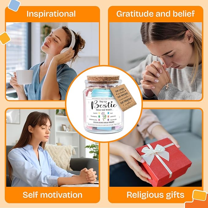 NewEleven Mothers Day Gifts For Best Friend Women - Birthday Presents, Bestie Gift For Her, Him - Inspirational Gift, Christian Present From Friends - Bible Verse Jar