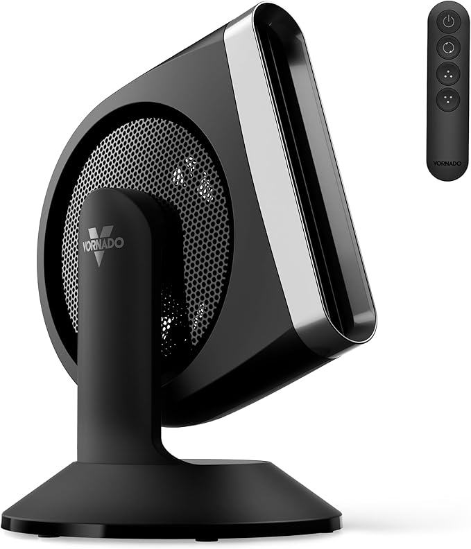 Vornado STRATA™ 8 OmniWave™ Medium Table Fan, Energy Efficient DC Motor, 10 Electric Fan Speeds, Quiet Operation with Oscillation, Powerful Cooling Solution for Bedroom, Home, and Living Room, Black