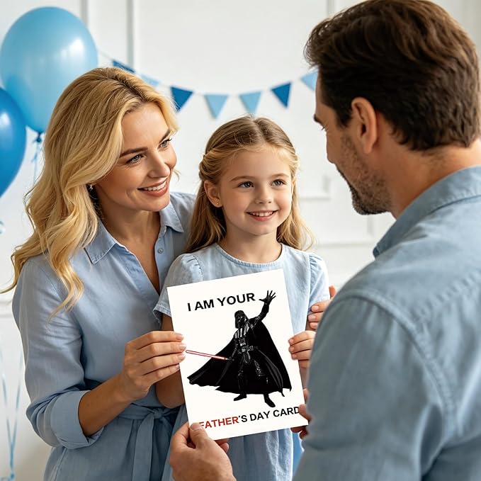 Funny Fathers Day Gift Card for Dad from Daughter Son, Personalized Double-Sided, Minimalist Premium Design, Perfect Father's Day Decoration Ideas